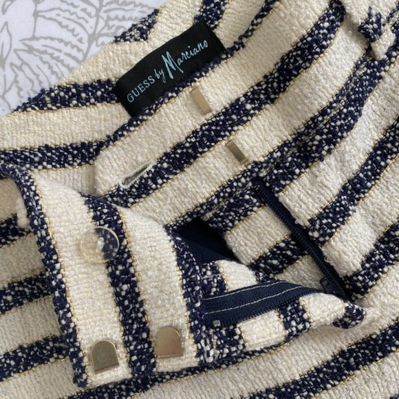 Guess by Marciano Blue Simone Striped Shorts - Picture 3 of 7